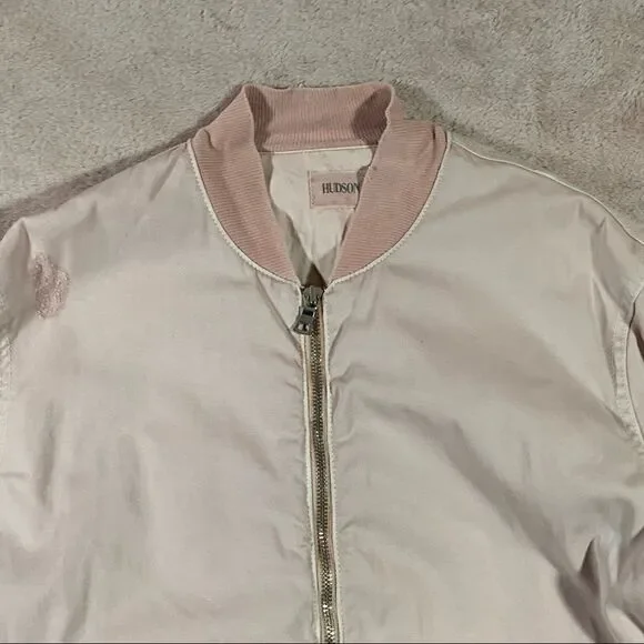 Hudson The Gene Pink Puffer Bomber Jacket S - Picture 5 of 12